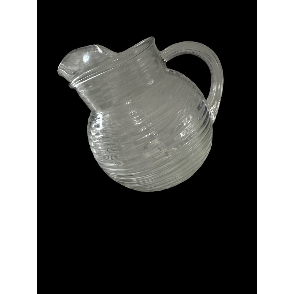 Vintage 1938-43 discontinued Anchor Hocking clear Manhattan 5 cup Ball pitcher
